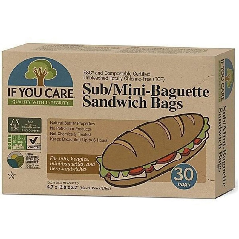 Sub/Mini Baguette Sandwich Bags – FSC & Compostable Certified Unbleached