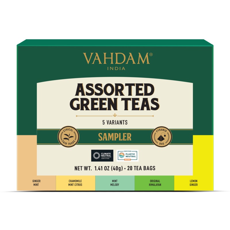 Assorted Green Teas Sampler, 5 Variants