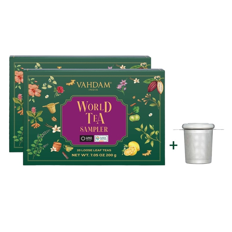 20 Teas Loose Leaf Sampler – 2 Packs (FLAT 20% OFF + Free Classic Tea Infuser Included)