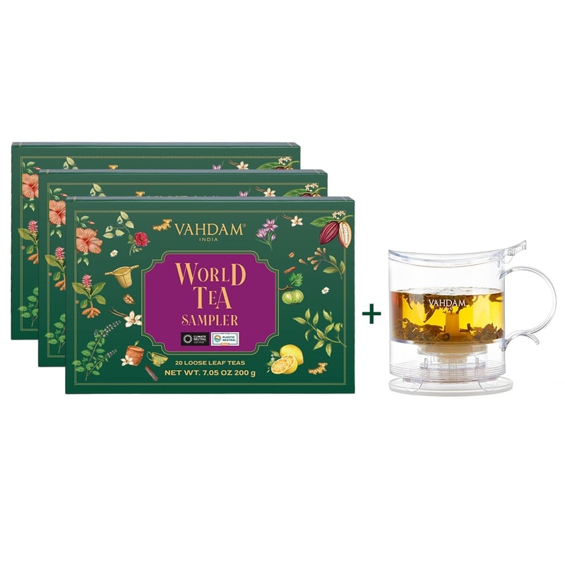 20 Teas Loose Leaf Sampler – 3 Packs (BUY 2 GET 1 FREE + FREE Imperial Loose Leaf Tea Maker Included)