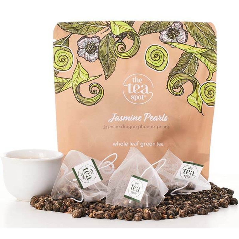 Jasmine Pearls Green Tea|Loose leaf sample|15 Sachets|50 Sachets|1/4 LB Loose|1 LB Loose