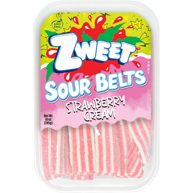 Zweet Sour Belts Strawberry Cream Share Box – 10oz (285g)