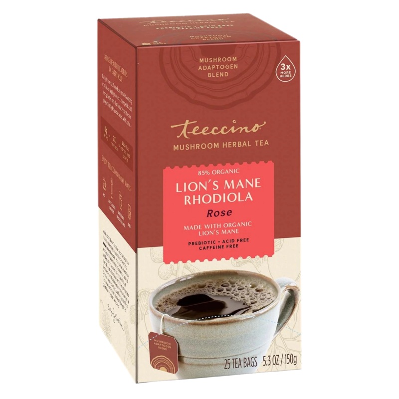 Lion’s Mane Rhodiola Rose Mushroom Herbal Tea