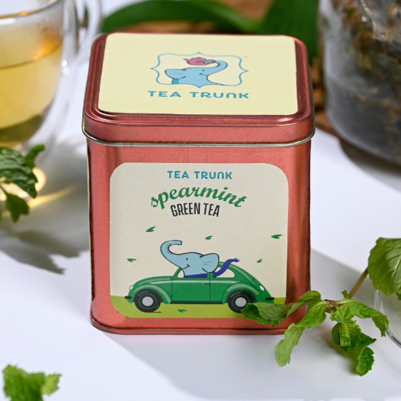 Spearmint Green Tea|200 GMS|100 GMS|300 GMS|Tin Box|Refill Pack