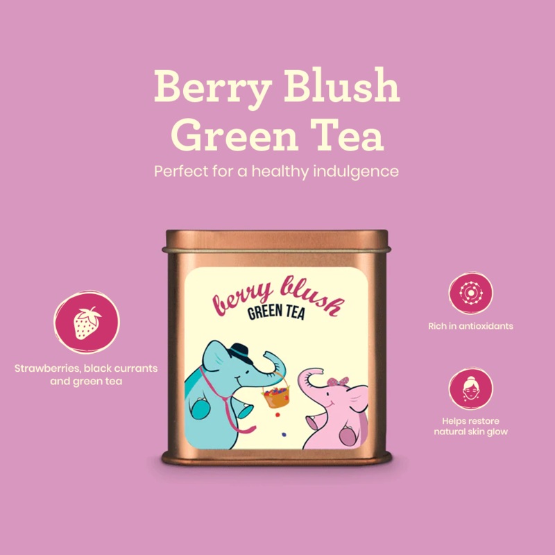 Berry Blush Green Tea|200 GMS|100 GMS|300 GMS|Tin Box|Refill Pack