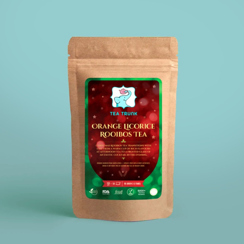 Orange Liquorice Rooibos Tea|100 GMS Loose Tea|50 GMS Loose Tea|150 GMS Loose Tea