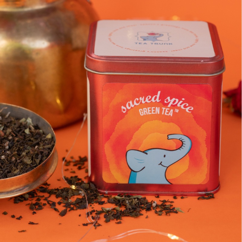 Sacred Spice Green Tea|100 GMS|50 GMS|150 GMS|Tin Box|Refill Pack