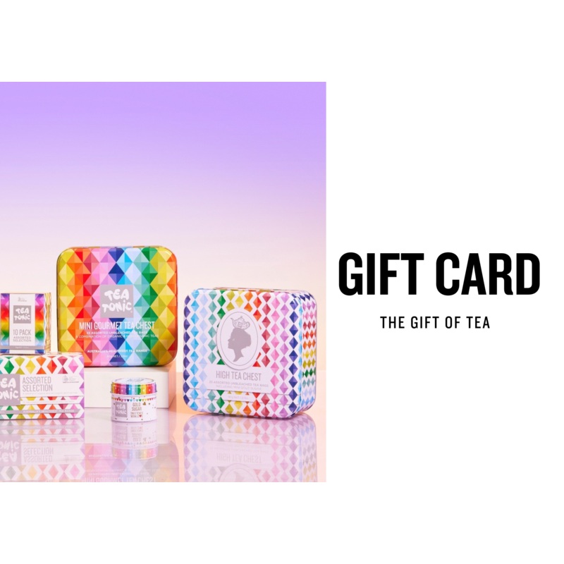 Tea Tonic Gift Card|$25.00 AUD|$50.00 AUD|$70.00 AUD|$100.00 AUD
