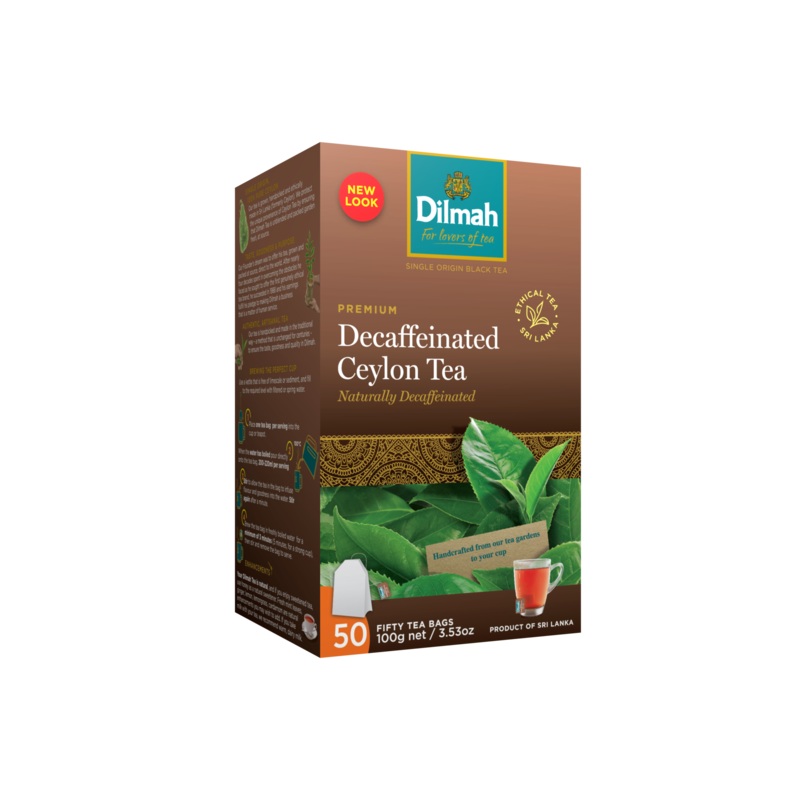 Dilmah Ceylon Black Tea Premium Decaffeinated – 50 Tea Bags