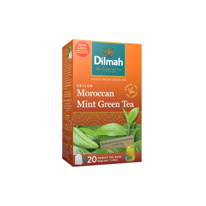 Dilmah Ceylon Green Tea with Moroccan Mint – 20 Tea Bags