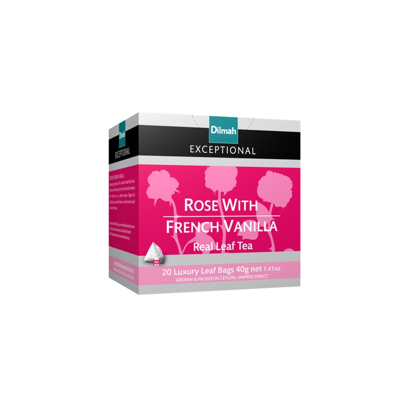 Dilmah Exceptional Rose with French Vanilla – 20 Luxury Leaf Bags