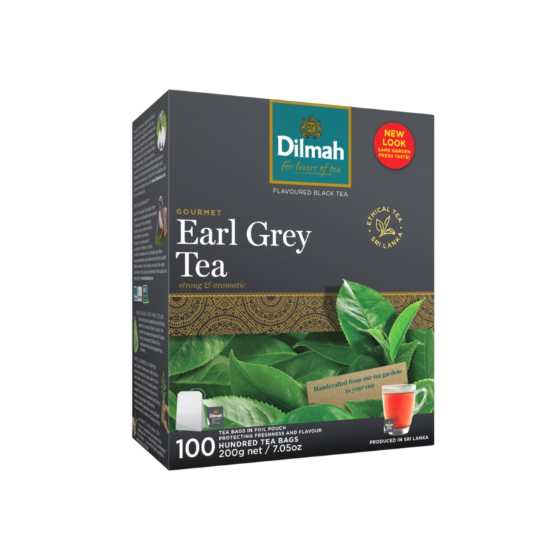 Dilmah Gourmet Earl Grey Tea – 100 Tea Bags in Foil Pouch