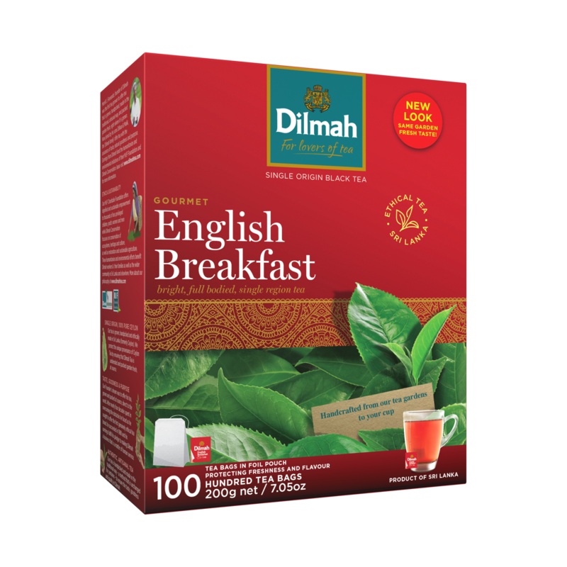 Dilmah Gourmet English Breakfast – 100 Tea Bags in Foil Pouch