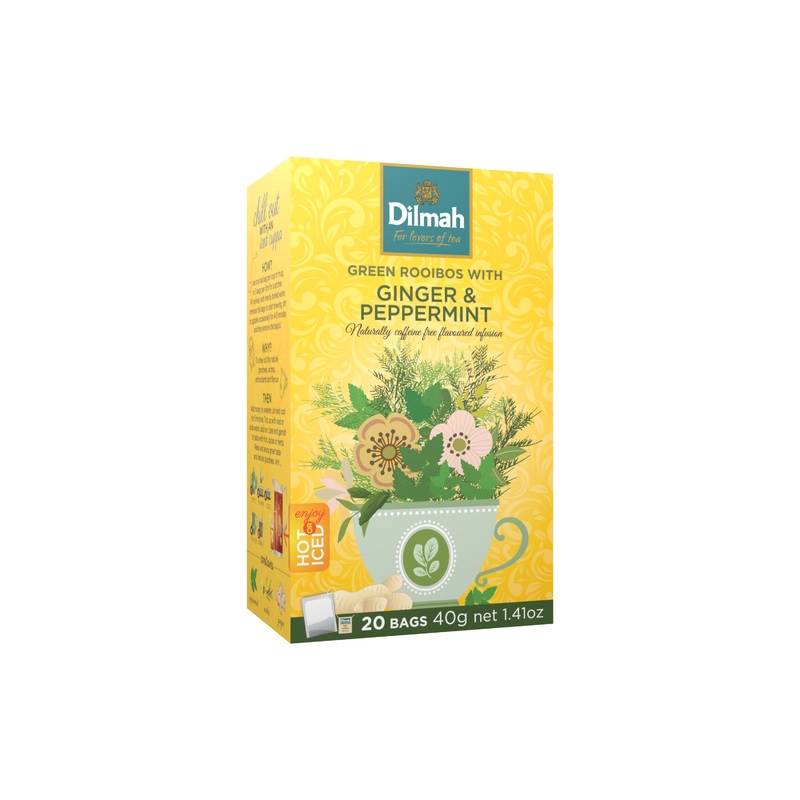 Dilmah Green Rooibos Ginger & Peppermint Infusion – 20 Tea Bags