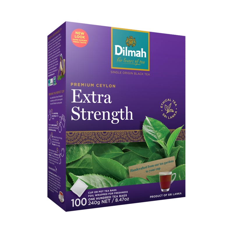 Dilmah Premium Extra Strength Black Tea – 100 Tagless Tea Bags