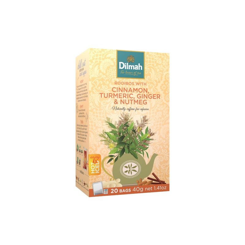 Dilmah Rooibos Cinnamon Turmeric Ginger & Nutmeg Infusion – 20 Tea Bags