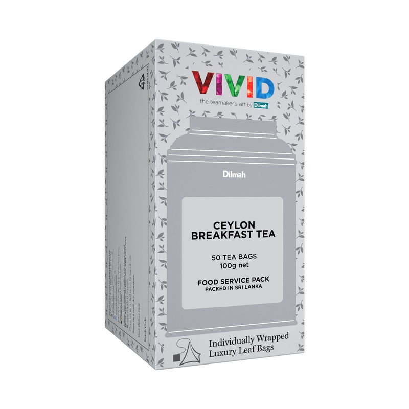 Vivid Ceylon Breakfast Tea – 50 Leaf Tea Bags (Individually Wrapped)
