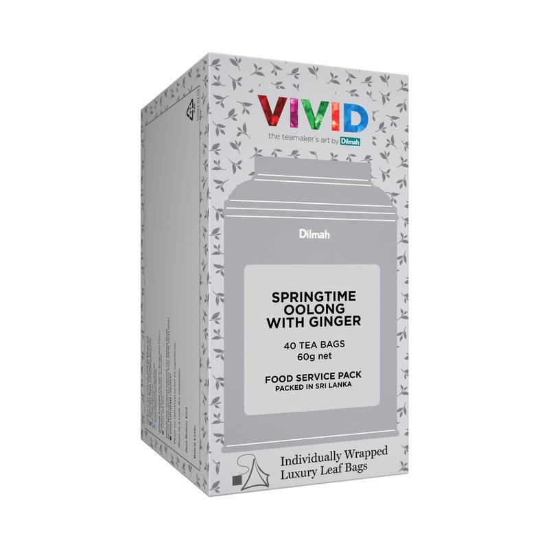 Vivid Springtime Oolong with Ginger – 40 Leaf Tea Bags (Individually Wrapped)