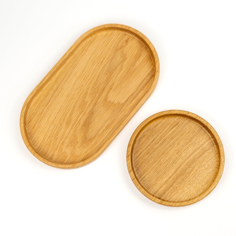 Oak Tea Tray|Small (13.5 cm x 13.5 x 2 cm)|Medium (23.5 cm  13.5 cm  2 cm)