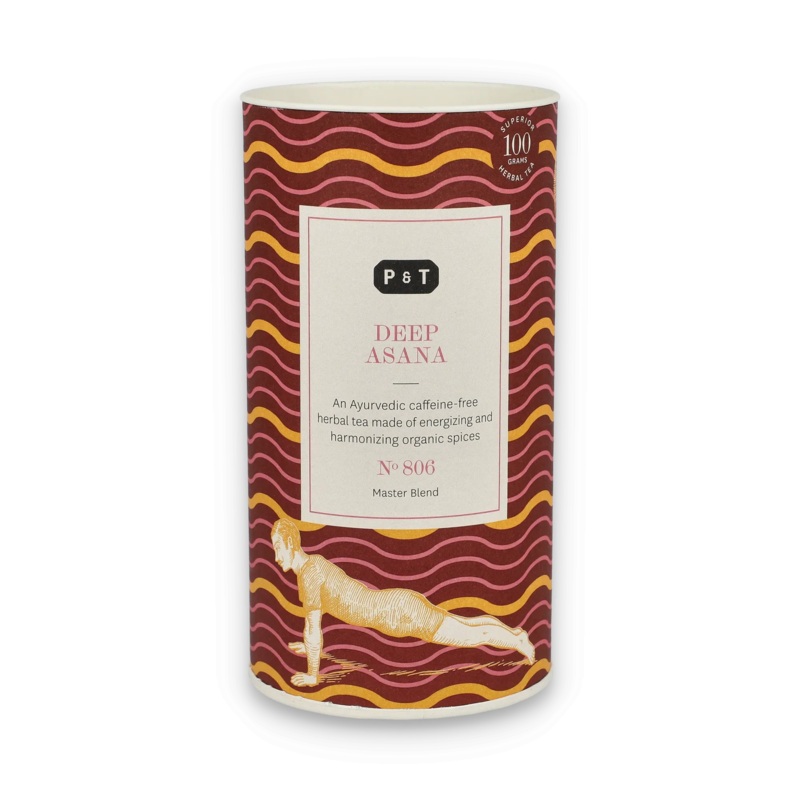 Blended Spiced Tea Deep Asana|Caddy – 100g brews 25 cups|15 Tea Bags – 45g brews 15 cups|Refill Bag – 250g brews 62 cups