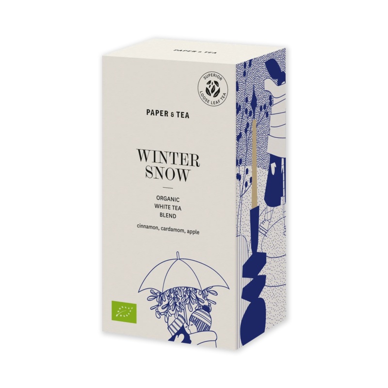 Blended White Tea Winter Snow|Daily Box – 70g fr 17 Tassen|Refill Bag – 250g brews 62 cups