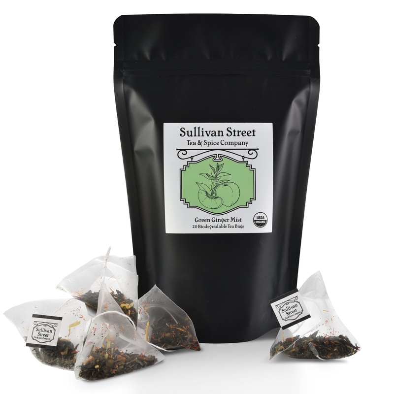 Green Ginger Mist Tea Bags|20 Count Package|100 Count Bulk Package
