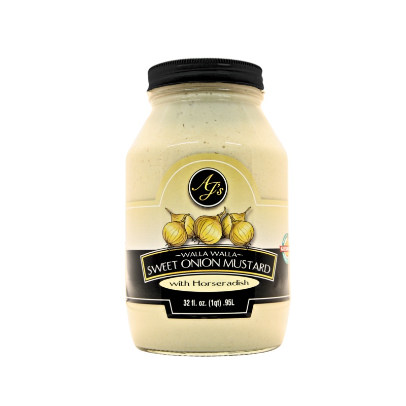 AJ’s – Walla Walla Sweet Onion Mustard with Horseradish 32 oz.
