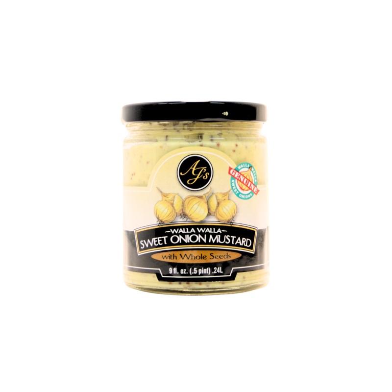 AJ’s – Walla Walla Sweet Onion Mustard with Whole Seeds 9 oz.