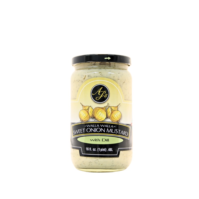 AJ’s – Walla Walla Sweet Onion Mustard with Dill 16 oz.