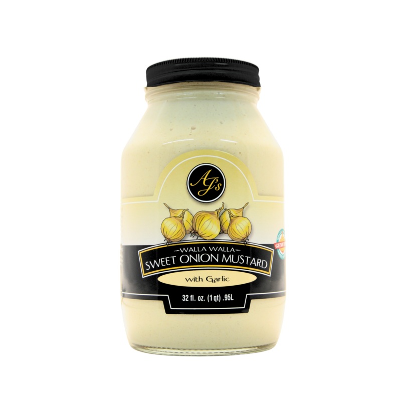 AJ’s – Walla Walla Sweet Onion Mustard with Garlic 32 oz.