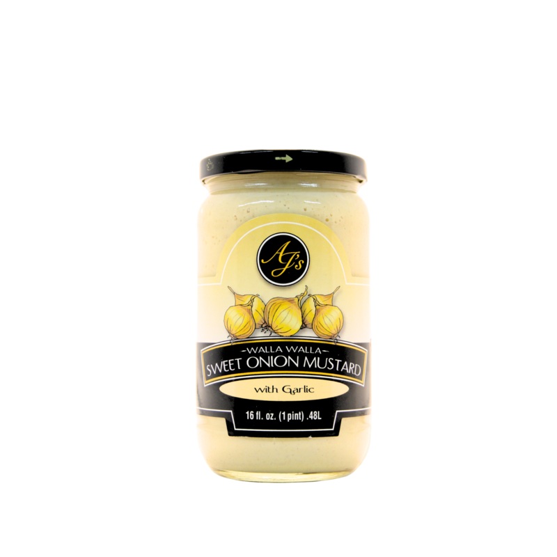 AJ’s – Walla Walla Sweet Onion Mustard with Garlic 16 oz.
