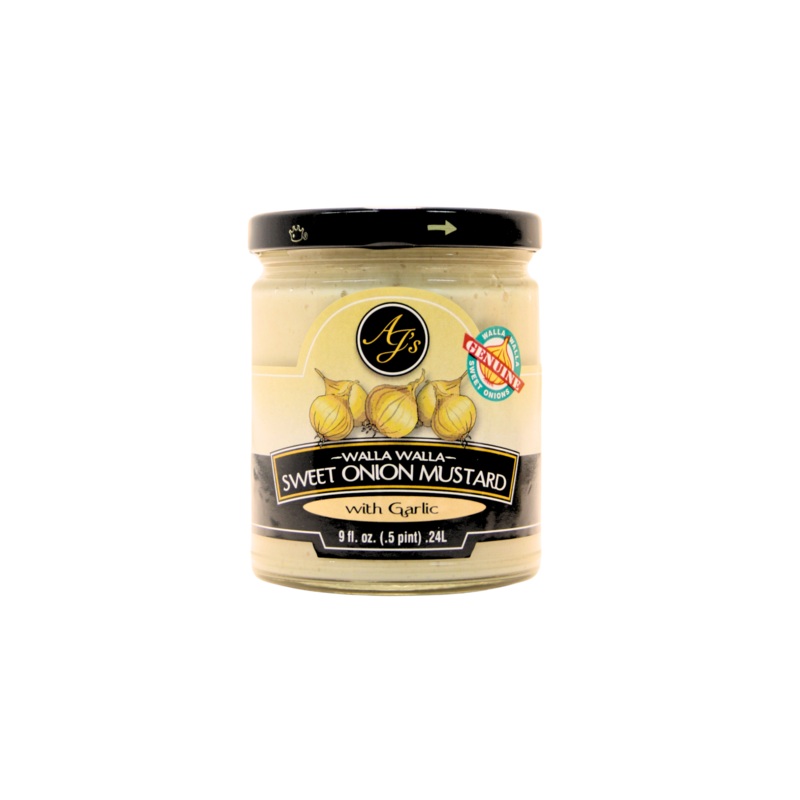 AJ’s – Walla Walla Sweet Onion Mustard with Garlic 9 oz.