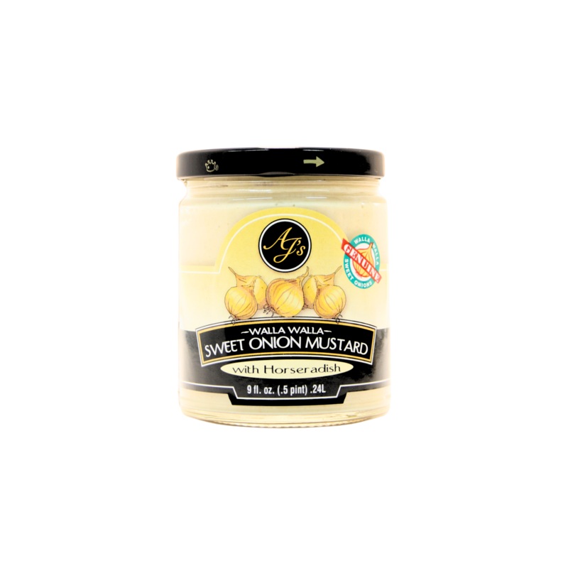AJ’s – Walla Walla Sweet Onion Mustard with Horseradish 9 oz.