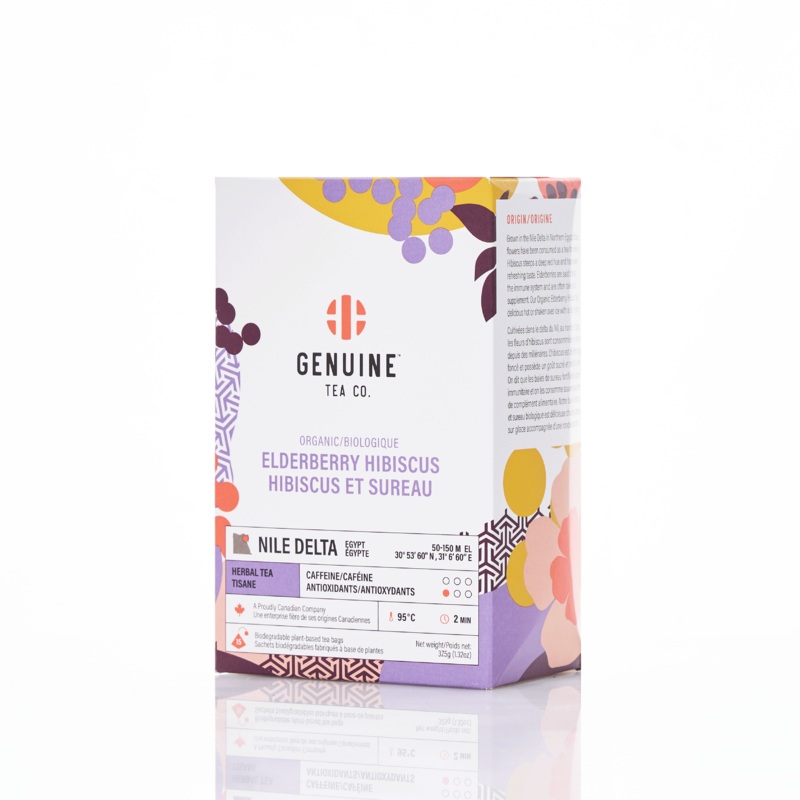 Pyramid Tea Bags – Organic Elderberry Hibiscus Herbal Tea