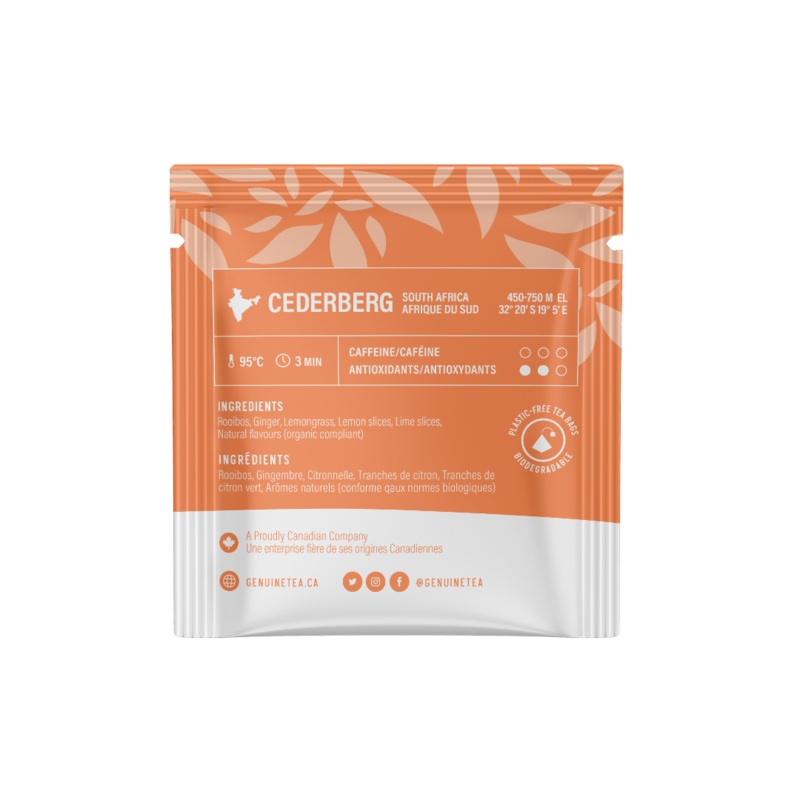 Individually Wrapped – Lemon Ginger Rooibos – 100 Teabags