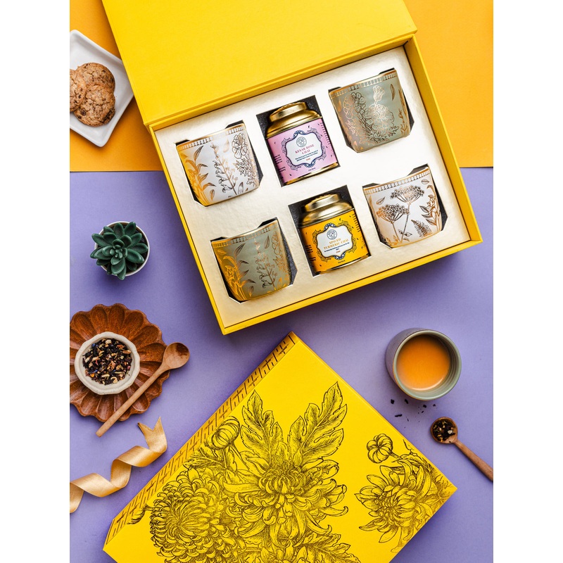 Chai Kulhar Gift Box (4 Aurobindo Kulhar + 2 Chai Blend Tin 35g)
