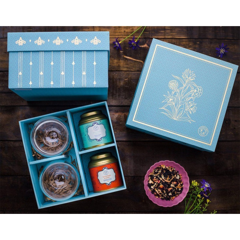 Quintessence Gift Box (2 Tea Caddies + 2 Bueno Double Walled Cups – 250ml)