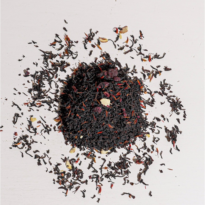 Amaretto Tea|1 oz Loose Tea Sample|4 oz bag loose tea|4 oz tin of loose tea|8 oz bag of loose tea|16 oz bag loose tea|4.4 lb (2 kg) bag of loose tea|25 tea bag softwood chest|6 pack of 25 tea bags softwood chests