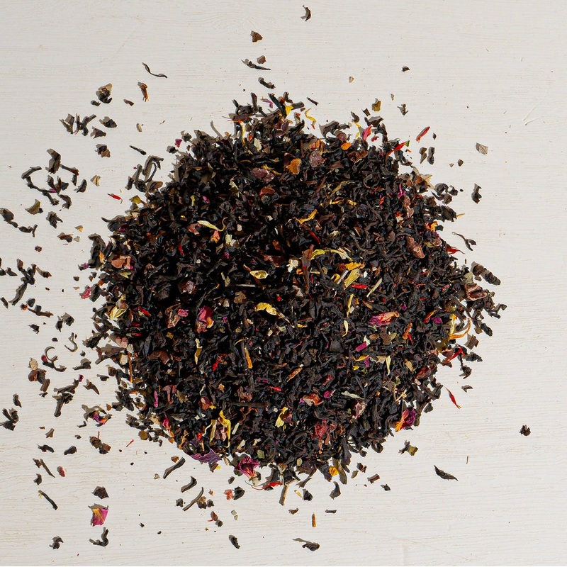 Cherry Cordial Tea|1 oz loose tea sample|4 oz bag of loose tea|4 oz tin of loose tea|8 oz bag of loose tea|16 oz bag of loose tea