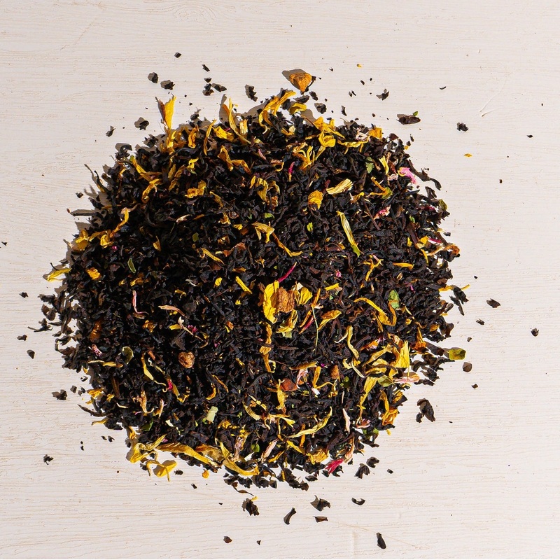 Chocolate Caramel Turtle Tea|1 oz loose tea sample|4 oz bag of loose tea|4 oz tin of loose tea|8 oz bag of loose tea|16 oz bag of loose tea