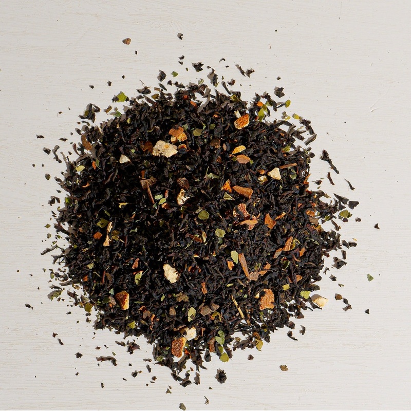 Orange Spice Tea|1 oz loose tea sample|2oz Loose Tea|4 oz bag of loose tea|4 oz tin of loose tea|8 oz bag of loose tea|16 oz bag of loose tea|4.4 lb (2 kg) bag of loose tea|25 tea bag softwood chest|6 pack of 25 tea bags softwood chests|20 Tea Bags|50 tea