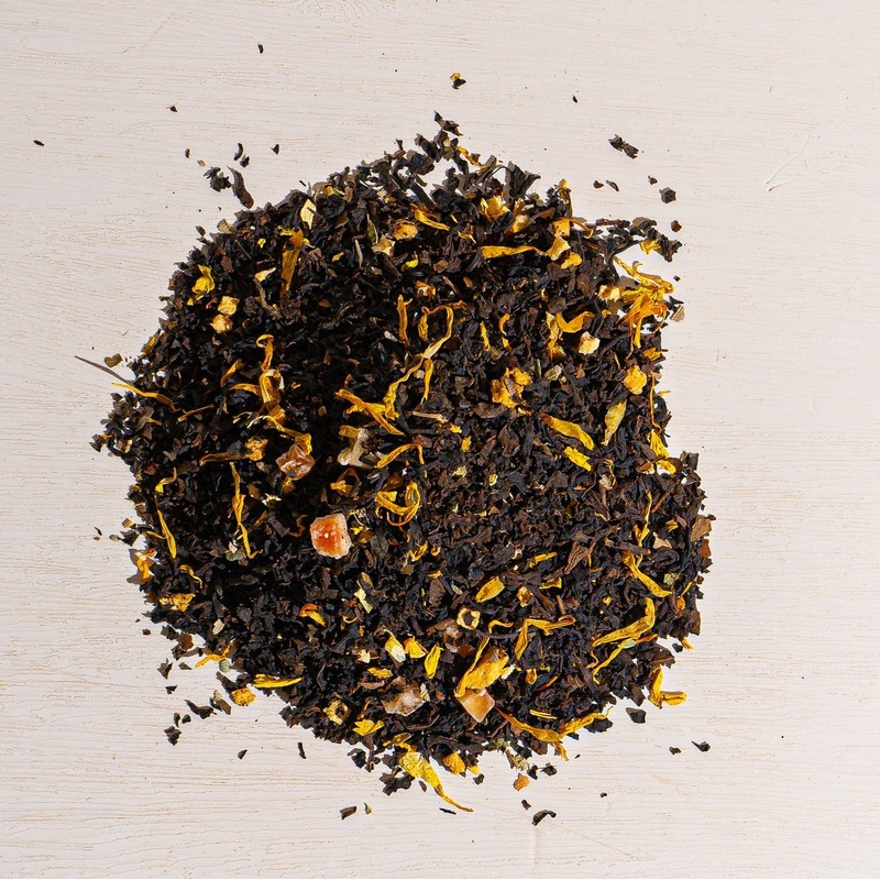 Peach Apricot Decaf Tea|1 oz loose tea sample|4 oz bag of loose tea|4 oz tin of loose tea|8 oz bag of loose tea|16 oz bag of loose tea|4.4 lb (2 kg) bag of loose tea