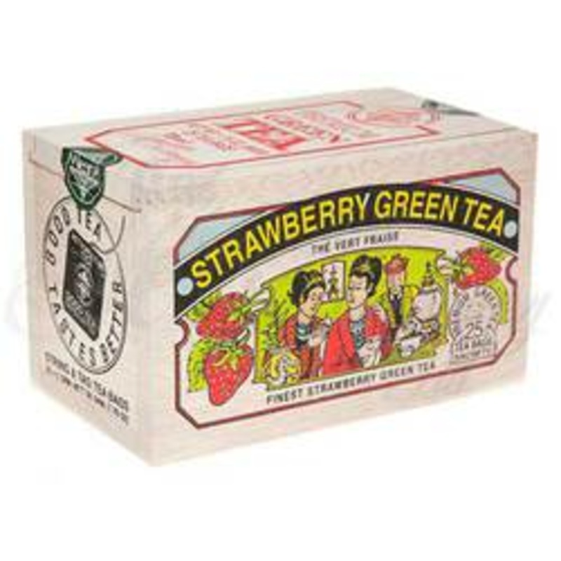 Strawberry Green Tea|25 tea bag softwood chest|6 pack of 25 tea bags softwood chests