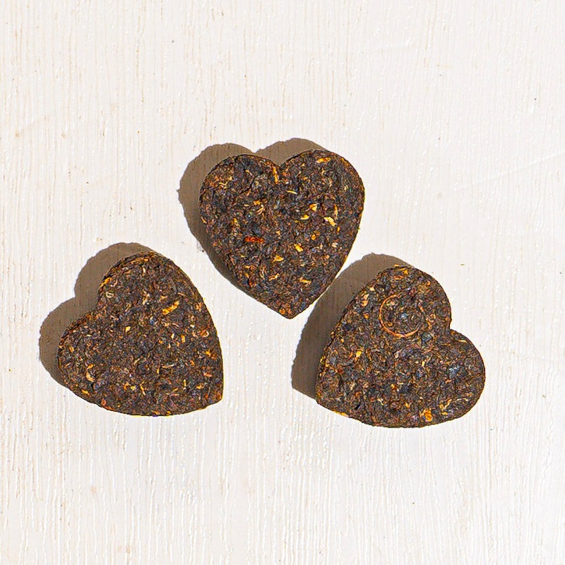 Black Tea Pressed Hearts|1 ounce|8 oz Bag|4 oz Bag|16oz Bag