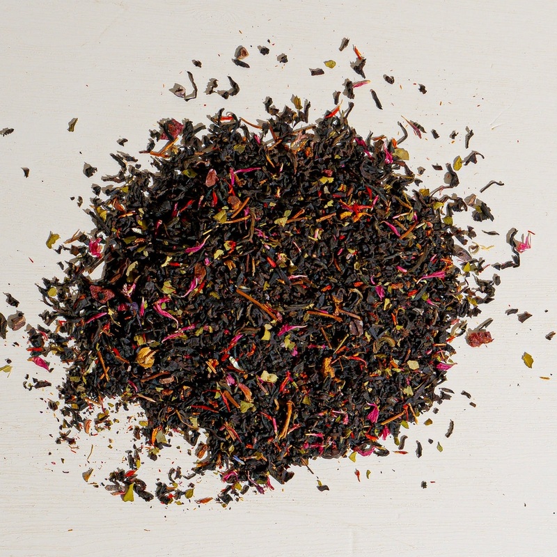 Candy Cane Chai|1 oz loose tea sample|4 oz bag of loose tea|4 oz tin of loose tea|8 oz bag of loose tea|16 oz bag of loose tea