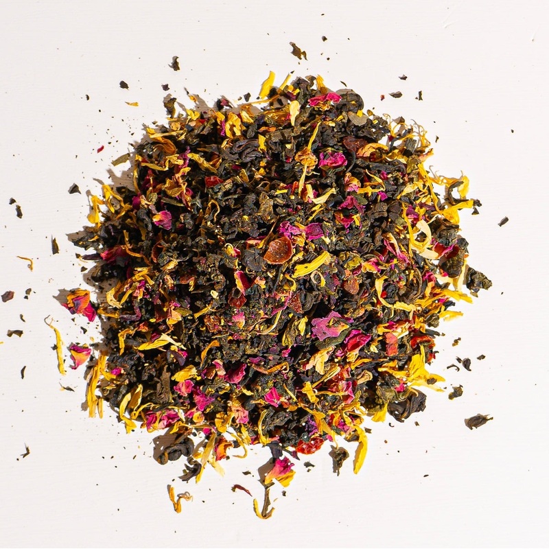 Rose Garden Oolong Tea|1 oz Loose Tea Sample|4 oz Bag of Loose Tea|4 oz Tin of Loose Tea|8 oz Bag of Loose Tea|16 oz Bag of Loose Tea|4.4 lb (2kg) Bag of Loose Tea