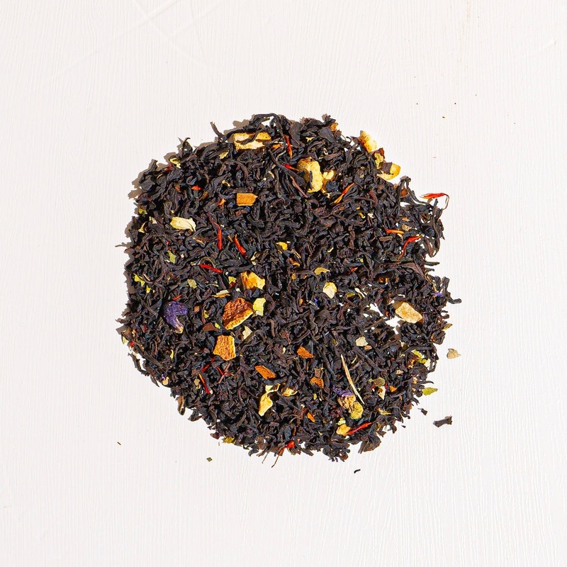 Sugar Plum Cinnamon Spice Tea|1 oz loose tea sample|4 oz bag of loose tea|4 oz tin of loose tea|8 oz bag of loose tea|16 oz bag of loose tea