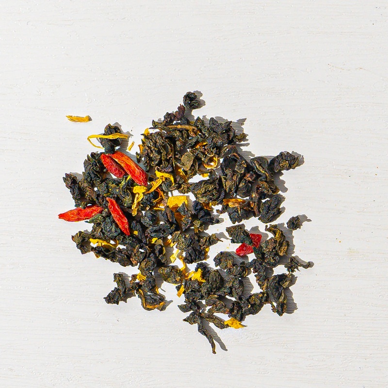 Oolong Goji Berry Tea|1oz loose tea sample|2oz bag of loose tea|4 oz tin of loose tea|4oz bag of loose tea|8oz bag of loose tea|16oz bag of loose tea