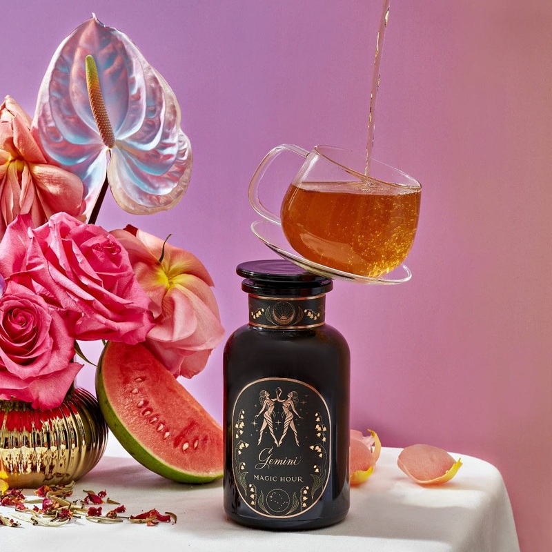Gemini: Watermelon-Rose-Mulberry Pomegranate Tea for Beauty, Balance & Quenching Curiositeas