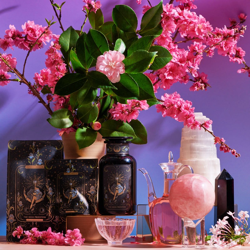 The High Priestess Box|The High Priestess Box with Violet Glass Apothecary Jar of Tea (65-75 Cups)|The High Priestess Box with Luxe Refill Pouch of Tea (65-75 Cups)|The High Priestess Box with Traveler Jar (10-15 Cups)|The High Priestess Box with Sampler